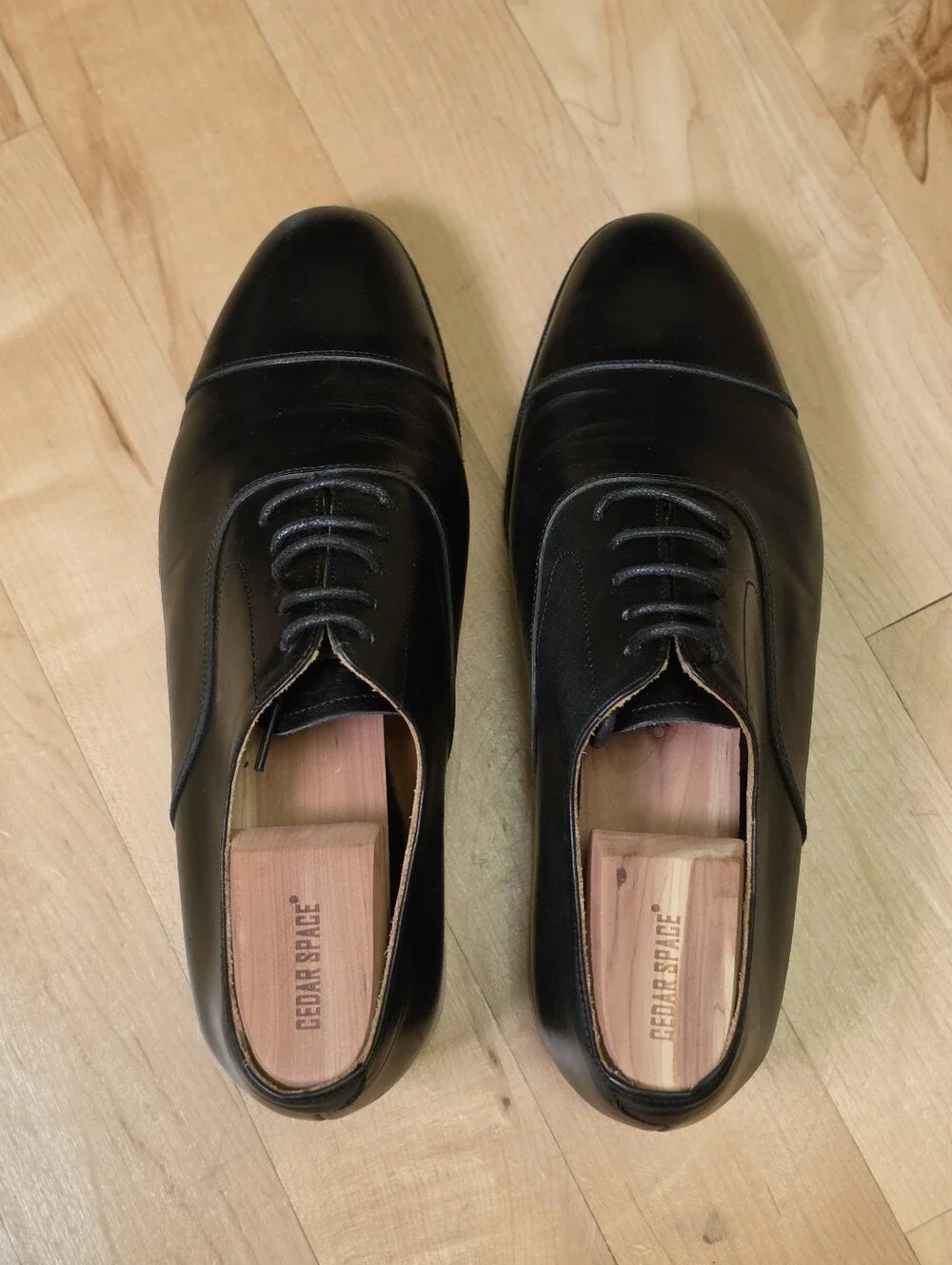 Meermin 101198 Black Oxford Dress Shoes UK 7.5 G / US 8.5 3E Wide calf Leather